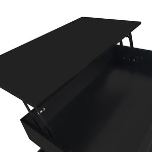 <span class=keywords><strong>Table</strong></span> <span class=keywords><strong>basse</strong></span> relevable avec 2 tiroirs, plateau <span class=keywords><strong>en</strong></span> <span class=keywords><strong>verre</strong></span> et finition ultra brillante, espace de rangement dissimulé et éclairage LED pour salon - Product Image 5