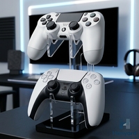 Support universel double pour manettes de jeu PS5 PS4 Xbox, support de manette en acrylique transparent, organisateur de bureau, présentoir