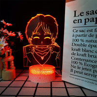 Lampe de nuit LED RVB Anime avec logo, décoration murale, décoration de bureau, décoration de table de chevet, alimentée par USB