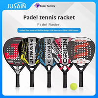 Raquette de padel en fibre de carbone 3K, noyau en mousse EVA, logo personnalisé, raquette de sport portable pour l'extérieur, ODM/OEM