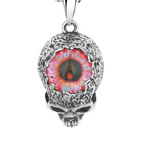 Collar Vikingo de Acero de Titanio con un Ojo de Calavera Sinistro, un Accesorio de Cadena para Suéter Masculino, Genial y Elegante - Product Image 2