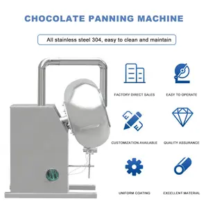 Fabrika düşük fiyat otomatik çikolata şeker şeker badem fındık parlatma kaplama kazanı makinesi