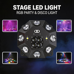 Projecteur de scène multi-effets DJ RGB LED 5-en-1 avec faisceau, stroboscope et laser, DMX512, activé par le son pour discothèques, clubs et mariages - Product Image 3