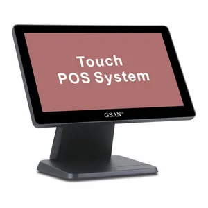 15.6 pollici black pos linux cash machines capacitivo doppio touch screen all in one pos terminal systems pos pc