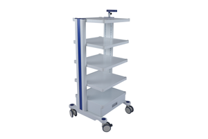 Chariots médicaux HOCHEY pour hôpitaux avec équipement de salle d'opération intégré et espacement des plateaux réglable - Product Image 3