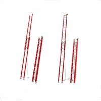 Échelle télescopique industrielle en fibre de verre isolée électriquement CE, 16, 20, 24, 28, 32, 36, 40 marches, pour usage en atelier
