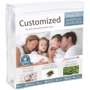 Hypoallergenic Plain Home Everyday <b>Bed</b> Mattress Cover Cotton Bamboo Terry Waterproof Flame Retardant Anti-Bacteria Mattress - Product Image 1