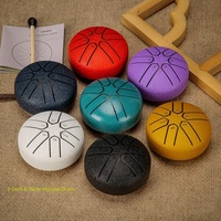 3-inch Mini Six-Tone Ethereal Pocket-Sized Percussion Drum Made of Carbon Steel Heavy Duty & Water-Resistant Handmade