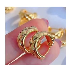 Luxury Fashion Pure Real 18k Real Gold Earrings Jewelry Women Ladies Female Bridal Engagement Wedding Classic <b>Huggie</b> Earrings - Product Image 1