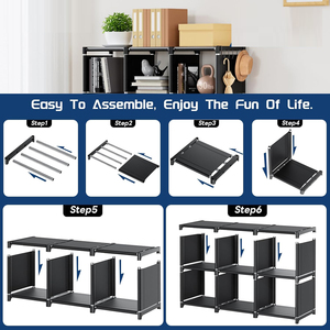 Scaffale per libri a 3 file, scaffale per libri <span class=keywords><strong>verticale</strong></span> in soggiorno, adatto per la memorizzazione di libri e vestiti - Product Image 6