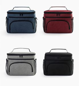 Double <b>Compartment</b> Bag Insulated Cooler Tote 2 Roomy Large Reusable Water-Resistant <b>Lunch</b> <b>Box</b> With Shoulder Strap - Product Image 4