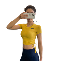 Pakaian Olahraga Musim Panas Wanita, Atasan Olahraga Lengan Pendek, Kaos Lari Pelangsing, Atasan Yoga Ketat yang Populer di Internet