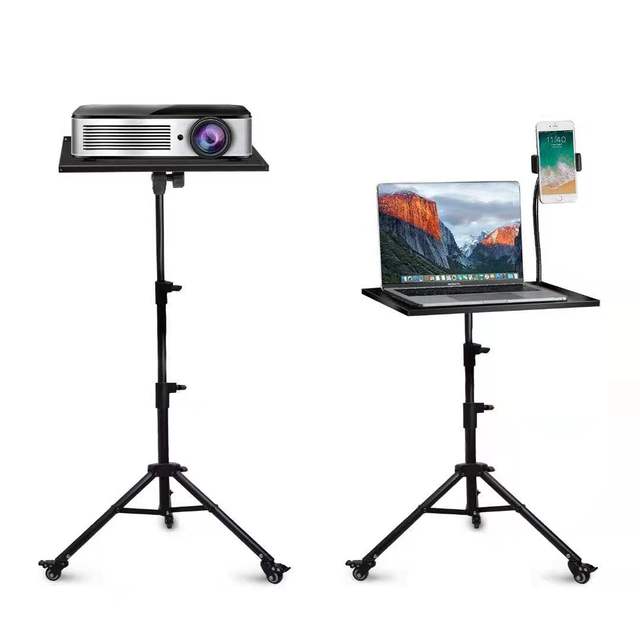 Light Weight 3 Section Tripod Stand for Laptop, Projector, Camera With Foldable Tray and Phone Holder