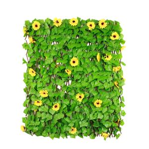 Retractable Garden <strong>Trellis</strong> <strong>Artificial</strong> Wooden Fence <strong>Flowers</strong> Leaves Privacy Screen Backdrop Garden Patio Durable <strong>Artificial</strong> Fence - Product Image 2