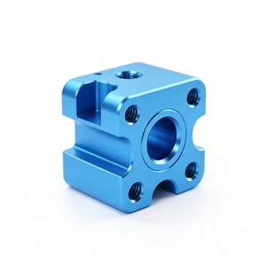 Bloque de Válvulas de Aluminio 6061 Mecanizado por CNC, Personalizado OEM, Base de Colector, Anodizado Azul, Piezas Mecánicas Hidráulicas/Neumáticas - Product Image 4