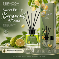 Collection de diffuseurs à bâtonnets 120 ml en marque blanche, huile parfumée florale fruitée avec flacon en verre pour marques de décoration intérieure