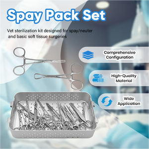 XC medico ชุดแพ็คเหยื่อสัตวแพทย์แบบสมบูรณ์อุปกรณ์ผ่าตัดสำหรับ Spay และ Neutering - Product Image 4