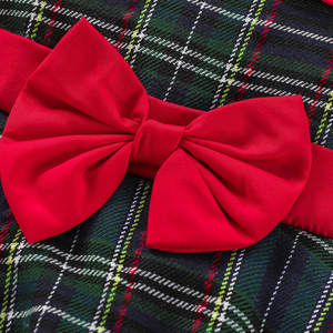 Robe Rouge de Noël pour Bébés et Enfants Filles 1-7 Ans, Robes de Fête en Tulle Plissé à Carreaux avec Nœud, Costumes de Nouvel An 2023 - Product Image 6
