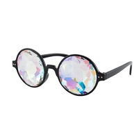 Lunettes de soleil kaléidoscopiques à strass arc-en-ciel pour festival de musique, lunettes à réfraction prismatique