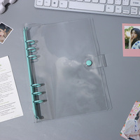 Classeur à feuilles mobiles en Pvc souple Transparent, prêt à être expédié, protecteur de couverture, classeur à 6 anneaux, classeurs économiques avec bouton-pression