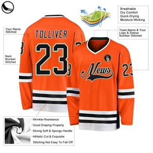 Maillots de hockey sur glace personnalisés BETHERIVAL, sublimation, 100% polyester, respirant, broderie - Product Image 4