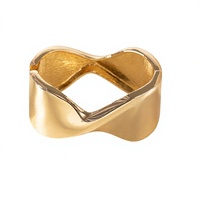 Bracelet jonc classique en alliage plaqué or avec nœud, design lisse et minimaliste, modèle MJ2208 pour femme