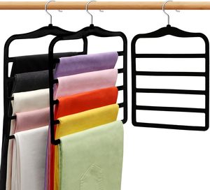 Organisateur de placard <span class=keywords><strong>en</strong></span> velours antidérapant à 5 niveaux pour foulards et jeans, présentoir de magasin, porte-foulards multicouche - Product Image 1