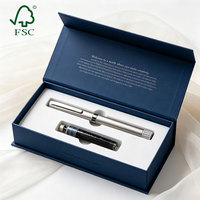 Boîte en papier à fermeture magnétique rigide avec plateau EVA, emballage de luxe pour flacons en verre, coffret cadeau souvenir, boîte magnétique pour stylo