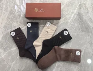 Men's Casual <b>Socks</b> Everyday Style Multicolor Cashmere Blend Ribbed Knit Soft Embroidered Logo Crew - Product Image 4
