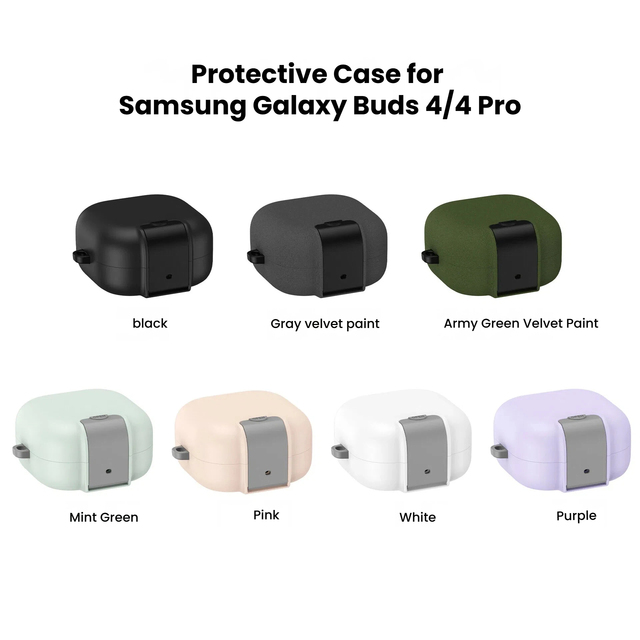 Wholesale TPU Silicone Earphone Cover with Secure Hook Lock Drop Protection Case for Samsung Galaxy Buds4 Pro Wireless Earbuds