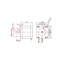 Moteur pas à pas Leadshine 57 573S09-15-L~863S42 2-3 phases Nema23-34 Couple 0,9-3,4 Nm Machines de découpe et de gravure laser