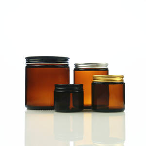 Wholesale 2oz 4oz 8oz 16oz Amber Clear <b>Glass</b> Candle <b>Jars</b> Scented Candle Making <b>Glass</b> <b>Jar</b> Round Candle Containers With Lid - Product Image 2