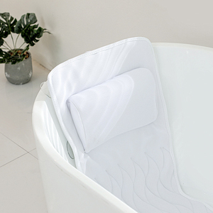 Luxe doux 3D maille couette corps entier Spa Anti bactérien coussin <span class=keywords><strong>matelas</strong></span> <span class=keywords><strong>bain</strong></span> baignoire tapis oreiller avec grandes ventouses antidérapantes - Product Image 4