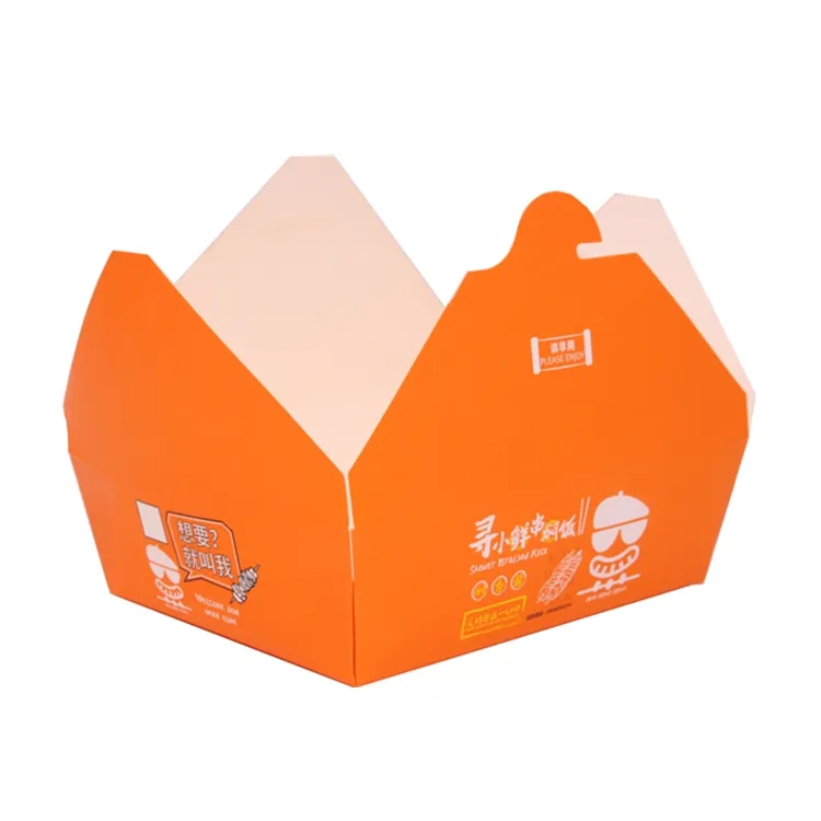 Custom Logo Wegwerp Levering Papier Verpakking Dozen Voedsel Voor Restaurant
