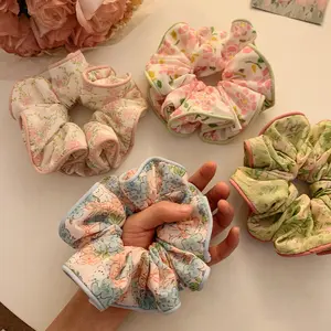 Haar Scrunchies Vintage Bloemen Haar Stropdassen Haar Touw Ring Stof Hoofd Touw Elastische Stropdassen Paardenstaart Touwen Accessoires