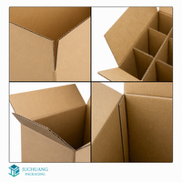 Boîte d'expédition en carton ondulé personnalisée avec logo, boîte en carton kraft brun ondulé avec séparateur pour l'emballage des produits