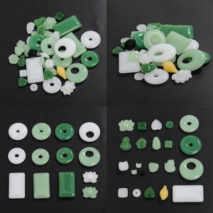 Pendentif en verre imitation jade de Nantong, formes variées, pour la fabrication de bracelets, accessoires de bijoux DIY - Product Image 4