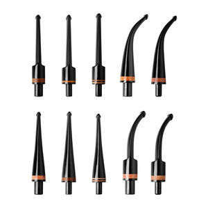 Bocchino in Acrilico di Grado Alimentare, Riciclabile e Pratico per Pipa da Fumo con Anello in Legno di Bruyère - Product Image 1