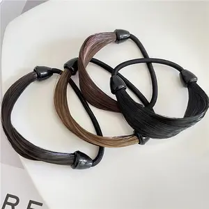 New Fashion Wig Elastic Ponytail Hair Ties Girls Synthetic Hair Extension Hairband Rubber Band Women Headwear