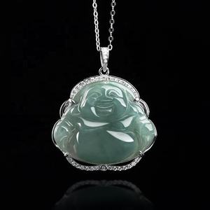 Colgante de Buda de Jade Natural de Myanmar con Incrustaciones de Plata S925, Accesorios de Moda, Incluye Certificado de Tasación D199 - Product Image 2