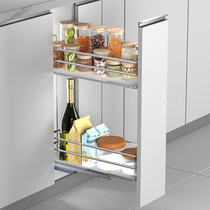 Cesta deslizante moderna de aluminio para especias, para almacenamiento en gabinetes de cocina - Cesta deslizante ecológica para cajones de cocina C - Product Image 4