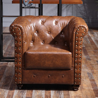 Fauteuil Industriel Rétro Style Loft pour Salon, Chambre et Salle à Manger - Chaise Aviateur