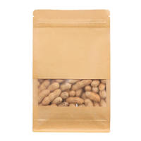 Emballage en plastique flexible avec fenêtre, sachet en papier kraft à fond plat à huit côtés, imprimé en gravure personnalisée, thermoscellable, 8 mm