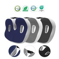 Coussin de siège en mousse à mémoire de forme personnalisé avec logo, base antidérapante, ergonomique, soulagement de la douleur au coccyx pour la sciatique, bureau, voiture, fauteuil roulant