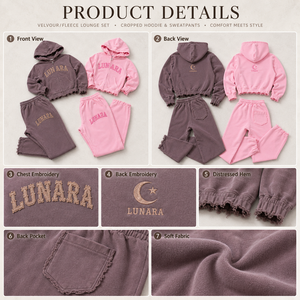 OEM Custom Sorority Sweatsuits With Logo Viscose Men Track Suit Joggers and Hoodie Set Wide Leg Sweats Set With Fashion <strong>Crop</strong> Top - Product Image 3