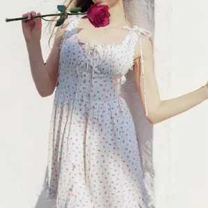 Новое поступление на заказ Летняя женская одежда миди вискоза Элегантное повседневное женское пляжное платье без рукавов с открытой спиной