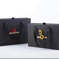 Coffret Cadeau Premium Style Ins Rose & Tournesol, Boîte d'Emballage Tons Foncés, Coffret Cadeau Anniversaire & Déclaration d'Amour pour Hommes & Femmes