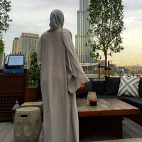 Robe de soirée brodée de perles vêtements islamiques musulmans Abaya Pakistan robe longue caftan ouverte à l'avant pour l'Aïd Moubarak