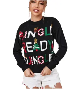 새로운 도착 고품질 라운드 넥 스웨터 맞춤 개인 디자이너 패션 메리 크리스마스 못생긴 스웨터