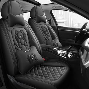Mignonne fille dessin animé ours Design cuir enveloppe complète housse de <span class=keywords><strong>siège</strong></span> de voiture quatre saisons coussin Internet populaire pour les voitures General Motors - Product Image 3